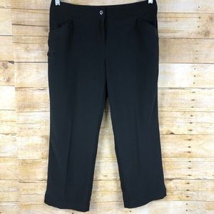 Chico's Zenergy Black Mid Rise Classic Preppy Golf Capris Cropped Pants Sz 0